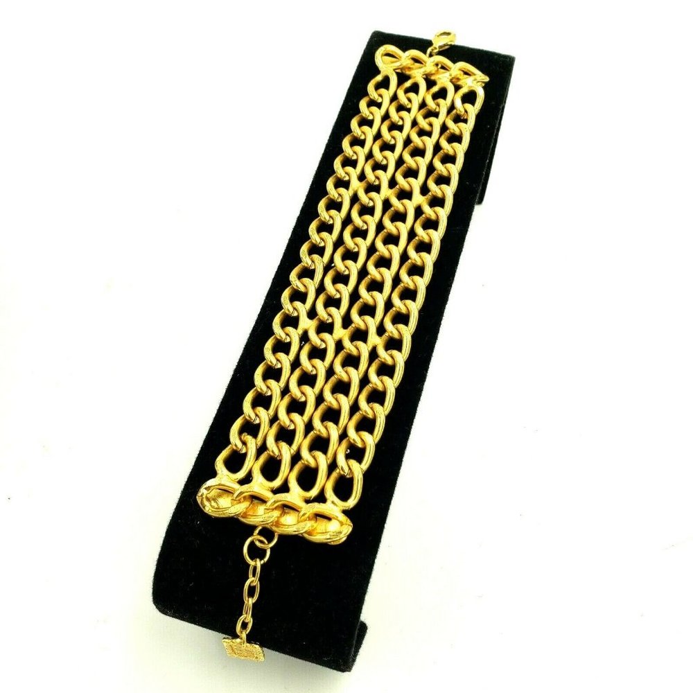 Karine Sultan 24k Gold Plated 4 Row Chain Bracelet